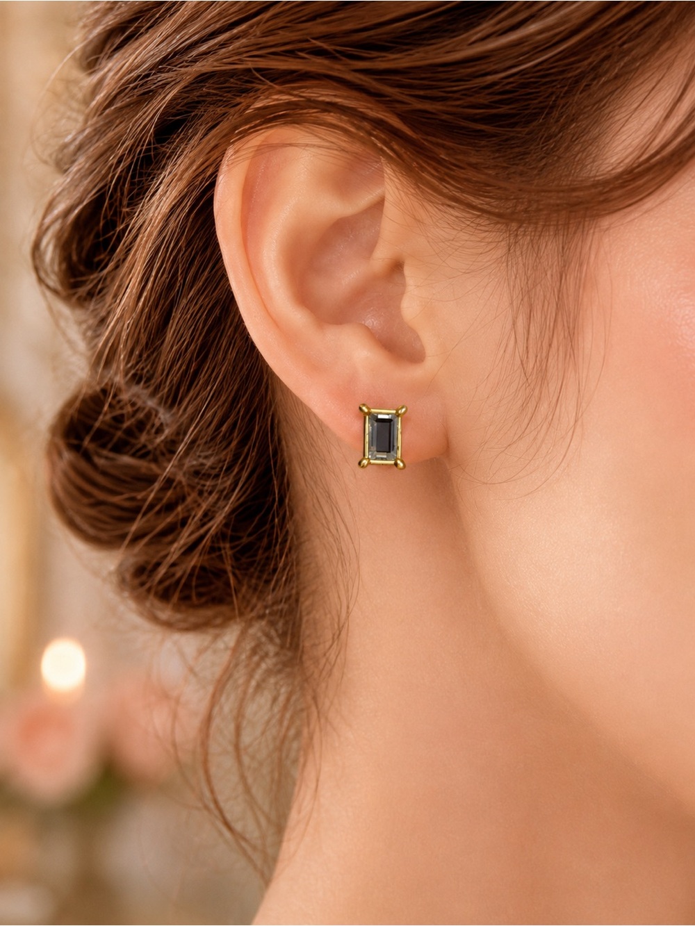 Gold Tone Emerald Cut Crystal Stud Earrings Lia Sophia Princesscore